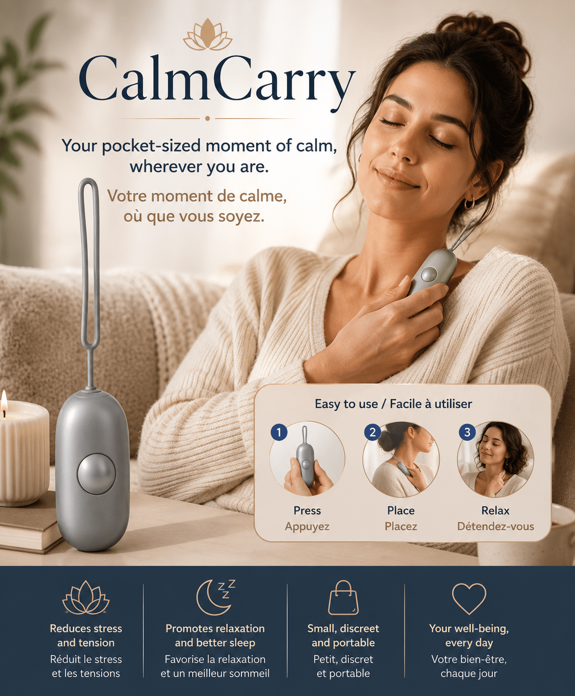 CalmCarry™ – Dispositif de relaxation portable | Moment de calme au quotidien - Beautybienetre.