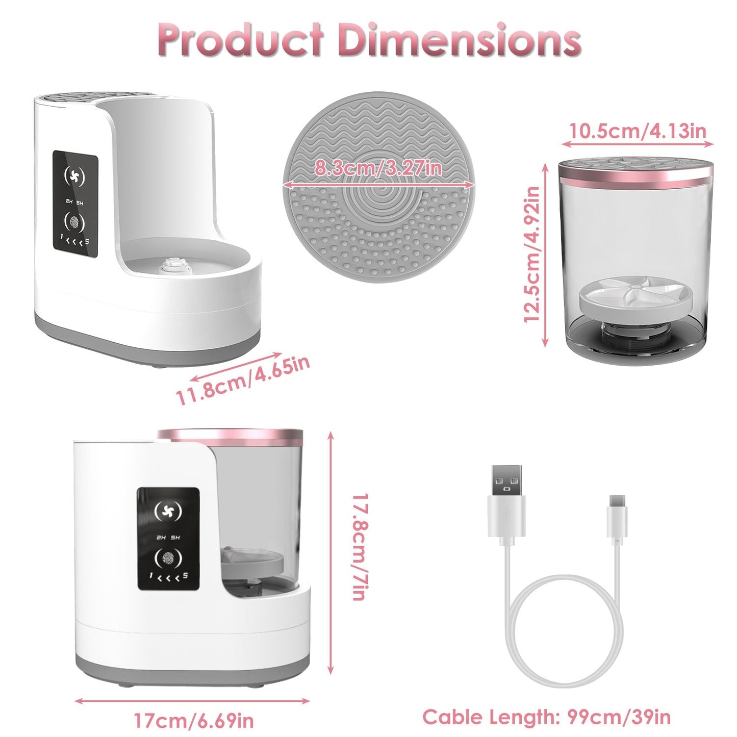 4 In 1 Electric Makeup Brush Cleaner USB Powered Automatic Brush Blender Machine With Timer Digital Display Cleaning Drying UV Disinfection Brush Storage For All Types Of Brushes Valentines Day Gift - Beautybienetre.