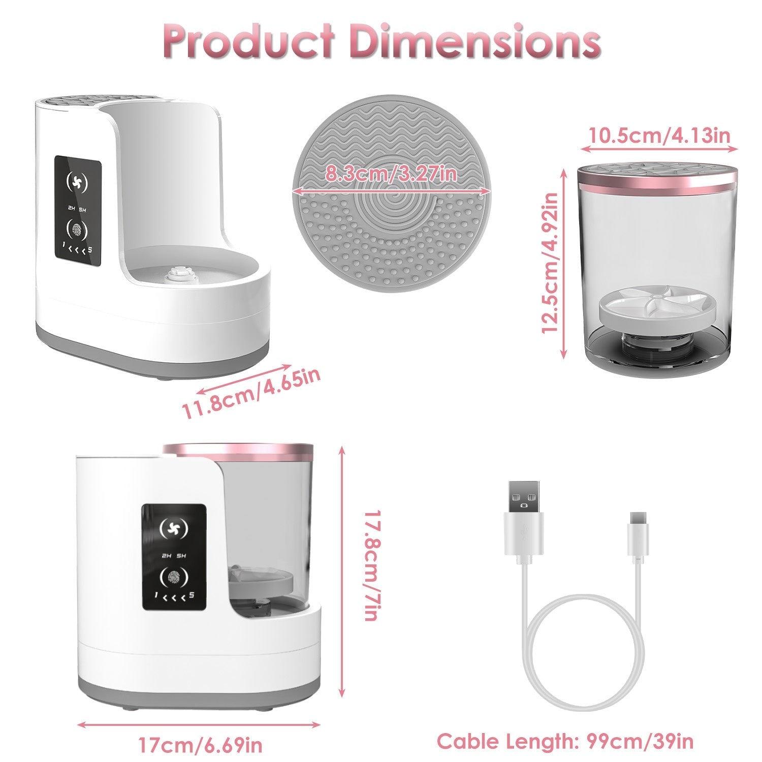 4 In 1 Electric Makeup Brush Cleaner USB Powered Automatic Brush Blender Machine With Timer Digital Display Cleaning Drying UV Disinfection Brush Storage For All Types Of Brushes Valentines Day Gift - Beautybienetre.