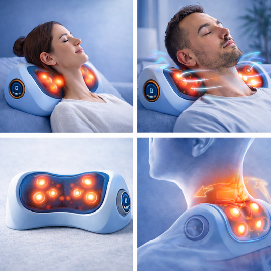Masseur Cervical Chauffant Shiatsu | Soulagement des Tensions et Relaxation Profonde