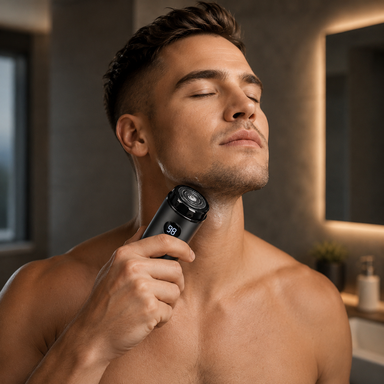 Rasoir Électrique Homme à Têtes Rotatives | Utilisation Sec ou Humide (Wet & Dry)