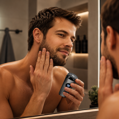 Rasoir Électrique Homme à Têtes Rotatives | Utilisation Sec ou Humide (Wet & Dry)
