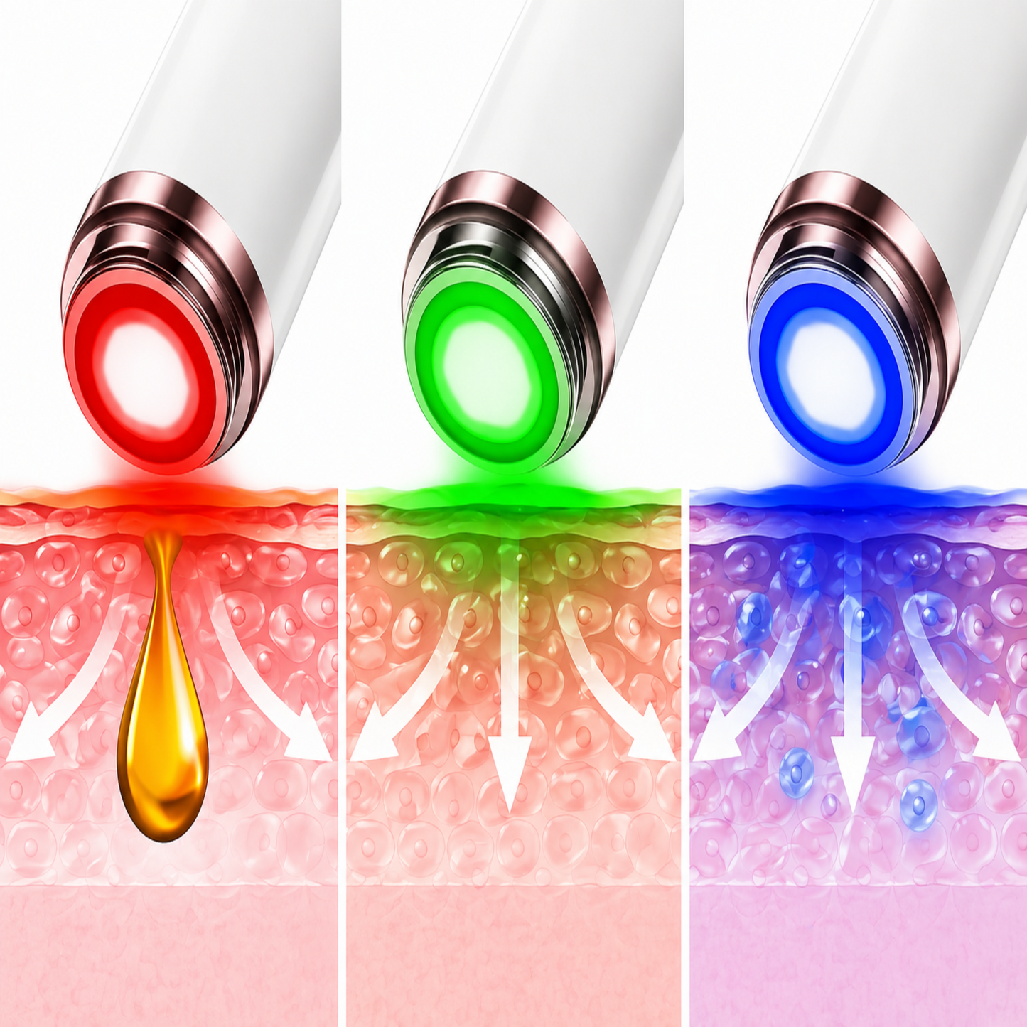 Appareil multifonctionnel de beauté du visage à microcourant, masseur de visage et de cou à lumière LED 3 couleurs pour le rajeunissement de la peau, Lifting et raffermissement - Beautybienetre.