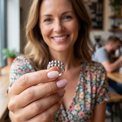 Bague Anti - Stress Multi - Rangs à Billes Rotatives | Stimulation Tactile Complexe Soulagement Anxiété - Beautybienetre.