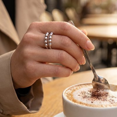 Bague Anti - Stress Multi - Rangs à Billes Rotatives | Stimulation Tactile Complexe Soulagement Anxiété - Beautybienetre.