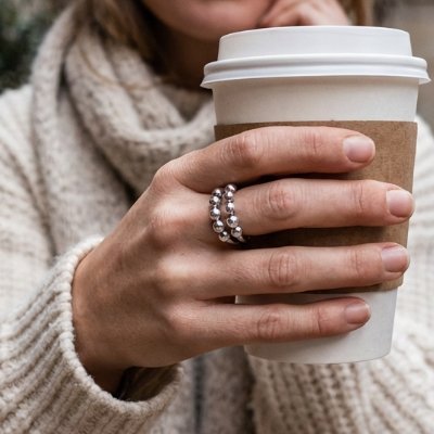 Bague Anti - Stress Multi - Rangs à Billes Rotatives | Stimulation Tactile Complexe Soulagement Anxiété - Beautybienetre.