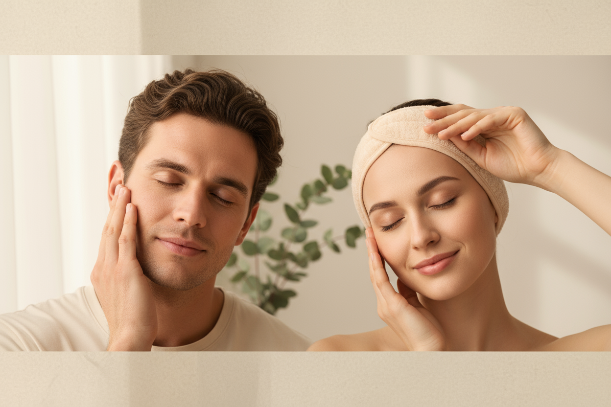 Bannière homme et femme bien-être