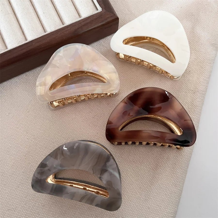 Barrette Géométrique Française en Acétate Premium Ultra - Légère | Style Vintage Chic 4 Motifs - Beautybienetre.