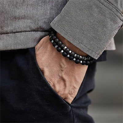 Bracelet perle homme | Élégance Intemporelle - Beautybienetre.