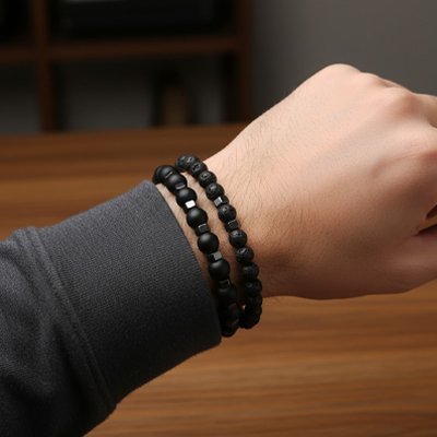 Bracelet perle homme | Élégance Intemporelle - Beautybienetre.