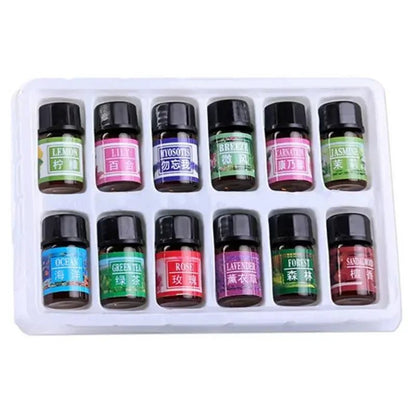 Coffret 12 Huiles Essentielles Aromatiques 3ml — Diffuseur & Humidificateur - Beautybienetre.