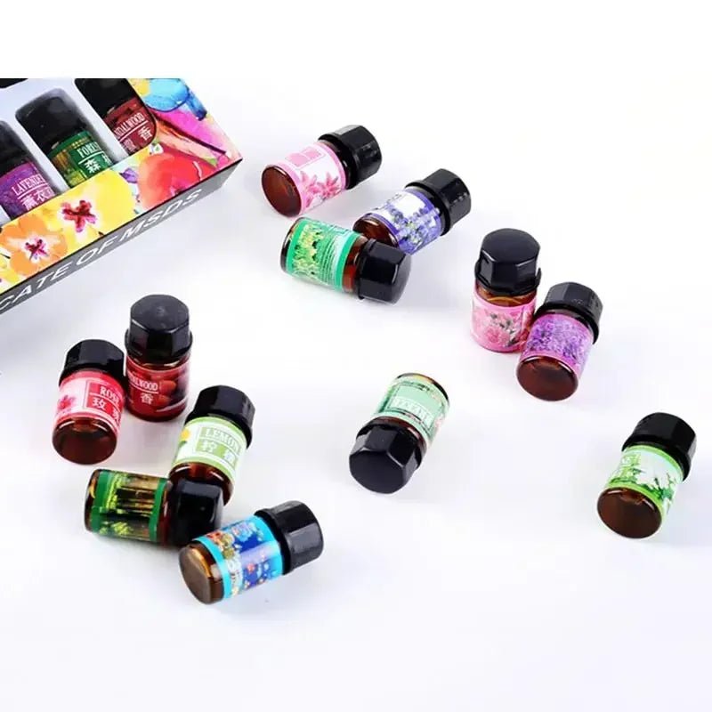 Coffret 12 Huiles Essentielles Aromatiques 3ml — Diffuseur & Humidificateur - Beautybienetre.