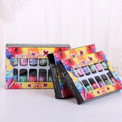 Coffret 12 Huiles Essentielles Aromatiques 3ml — Diffuseur & Humidificateur - Beautybienetre.