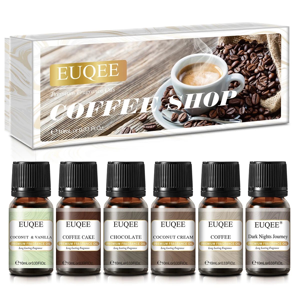 Coffret Cadeau 6 Huiles Aromatiques 10ml — Diffuseur & Bougies - Beautybienetre.