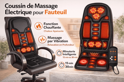Coussin de Massage Électrique Cervical et Dorsal 8 Modes | Soulagement Ciblé et Relaxation - Beautybienetre.