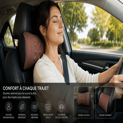 Coussin Ergonomique Auto pour Cou & Dos | Confort Premium pour Longs Trajets - Beautybienetre.