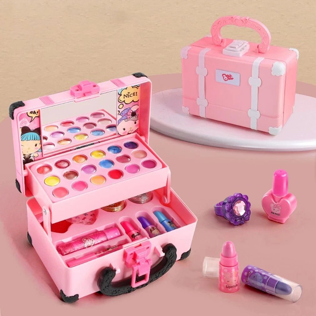 Enfants maquillage cosmétiques semblant jouer boîte princesse maquillage fille jouet jouer ensemble rouge à lèvres ombre à paupières sécurité Non toxique Kit jouet enfant - Beautybienetre.