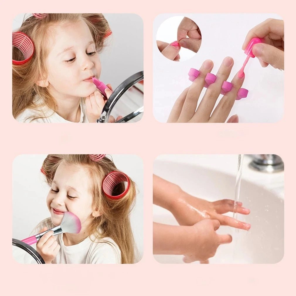 Enfants maquillage cosmétiques semblant jouer boîte princesse maquillage fille jouet jouer ensemble rouge à lèvres ombre à paupières sécurité Non toxique Kit jouet enfant - Beautybienetre.