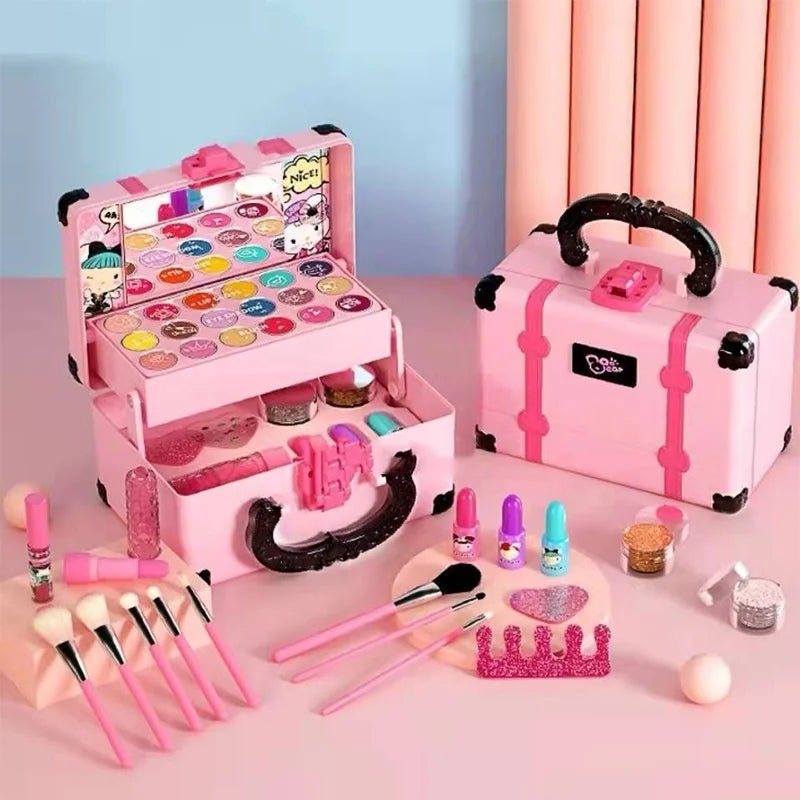 Enfants maquillage cosmétiques semblant jouer boîte princesse maquillage fille jouet jouer ensemble rouge à lèvres ombre à paupières sécurité Non toxique Kit jouet enfant - Beautybienetre.