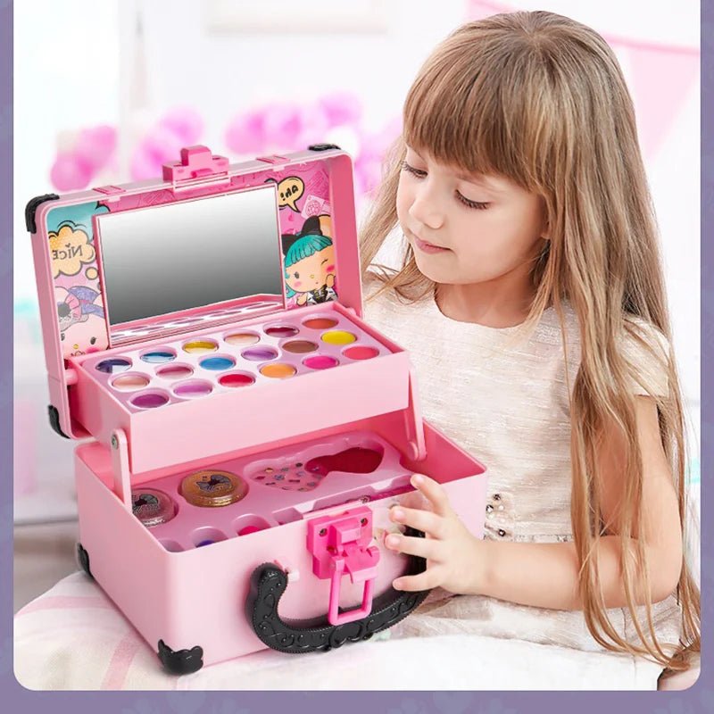 Enfants maquillage cosmétiques semblant jouer boîte princesse maquillage fille jouet jouer ensemble rouge à lèvres ombre à paupières sécurité Non toxique Kit jouet enfant - Beautybienetre.