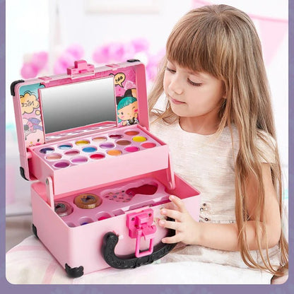 Enfants maquillage cosmétiques semblant jouer boîte princesse maquillage fille jouet jouer ensemble rouge à lèvres ombre à paupières sécurité Non toxique Kit jouet enfant - Beautybienetre.