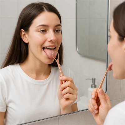 Gratte langue en cuivre | PureBuccal - Beautybienetre.