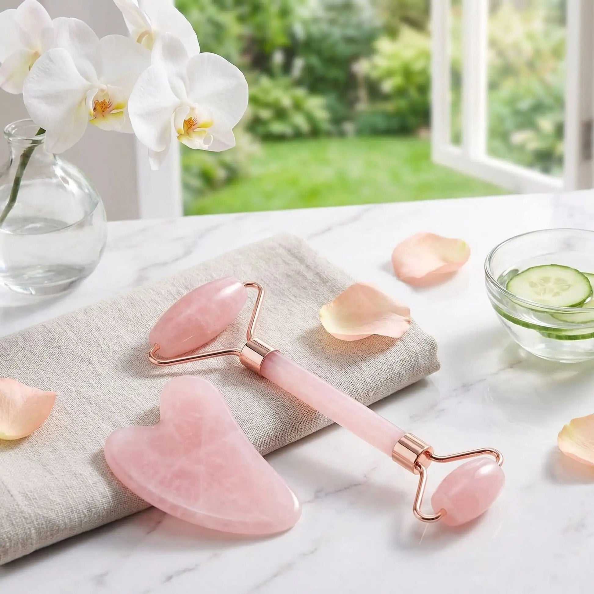 Kit Rouleau de Glace Facial et Gua Sha | Soin Anti - Âge et Lifting Naturel - Beautybienetre.