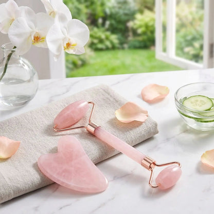 Kit Rouleau de Glace Facial et Gua Sha | Soin Anti - Âge et Lifting Naturel - Beautybienetre.