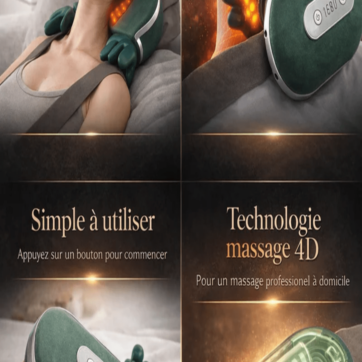 Masseur Cervical 4D Chauffant Shiatsu | Soulagement Douleurs Cou & Épaules - Beautybienetre.