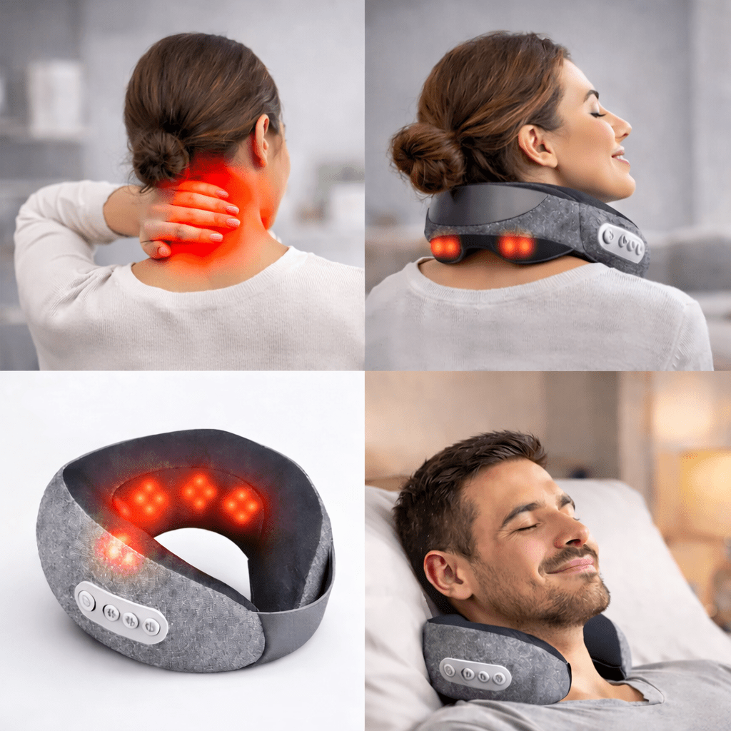 Masseur Cervical Chauffant 4D – Soulagement Immédiat des Tensions & Relaxation Profonde à Domicile - Beautybienetre.