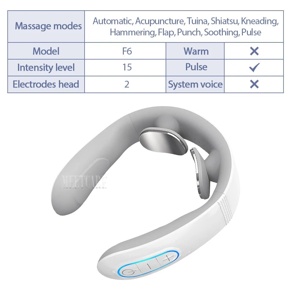 Masseur Cervical TENS – Stimulation EMS & Chauffage, Sans Fil - Beautybienetre.