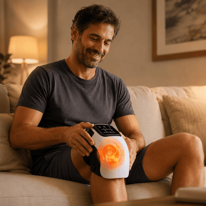 Masseur de Genou à Compression Ajustable avec Chaleur Infrarouge | Relaxation & Soulagement Post - Effort - Beautybienetre.