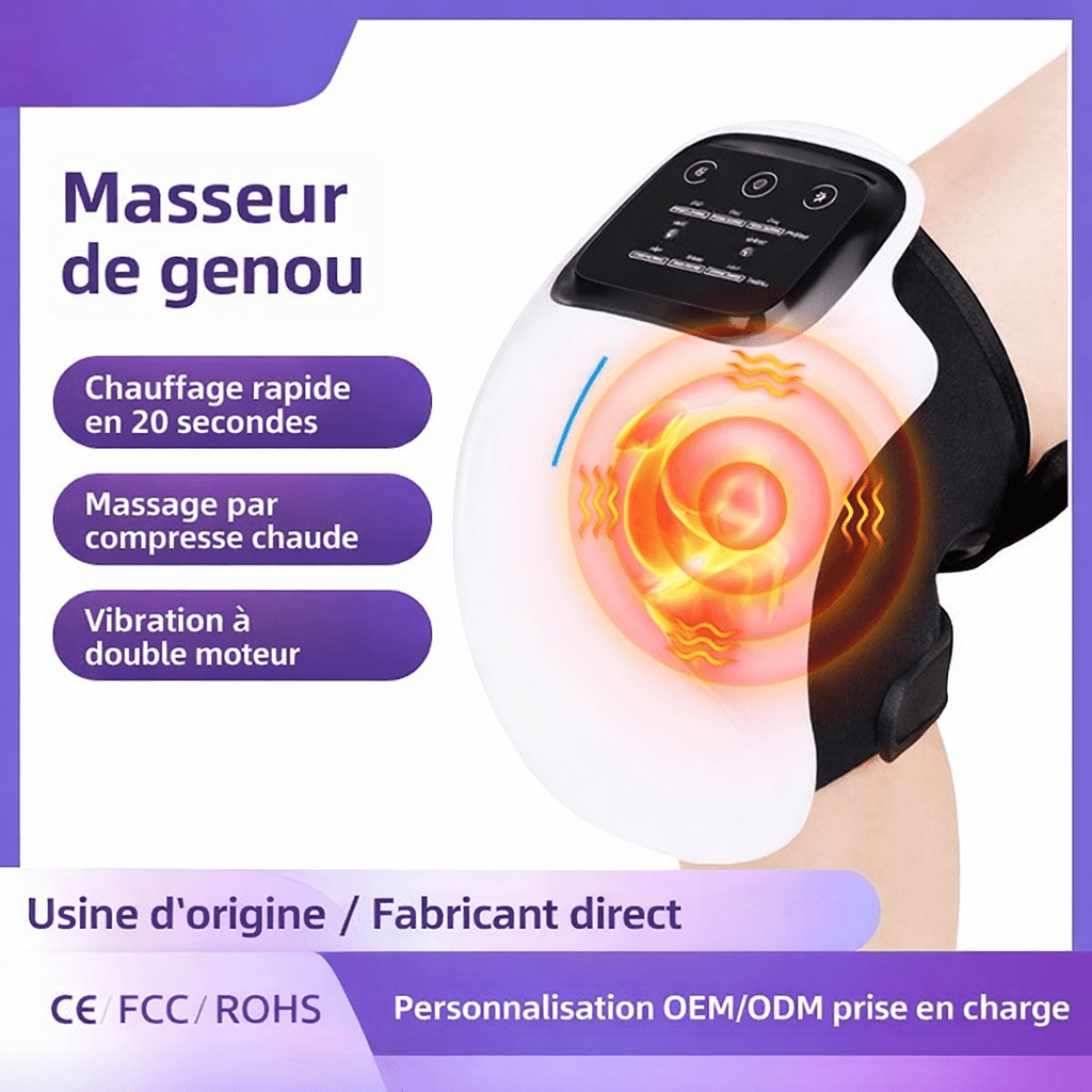 Masseur de Genou à Compression Chaude Infrarouge - Beautybienetre.