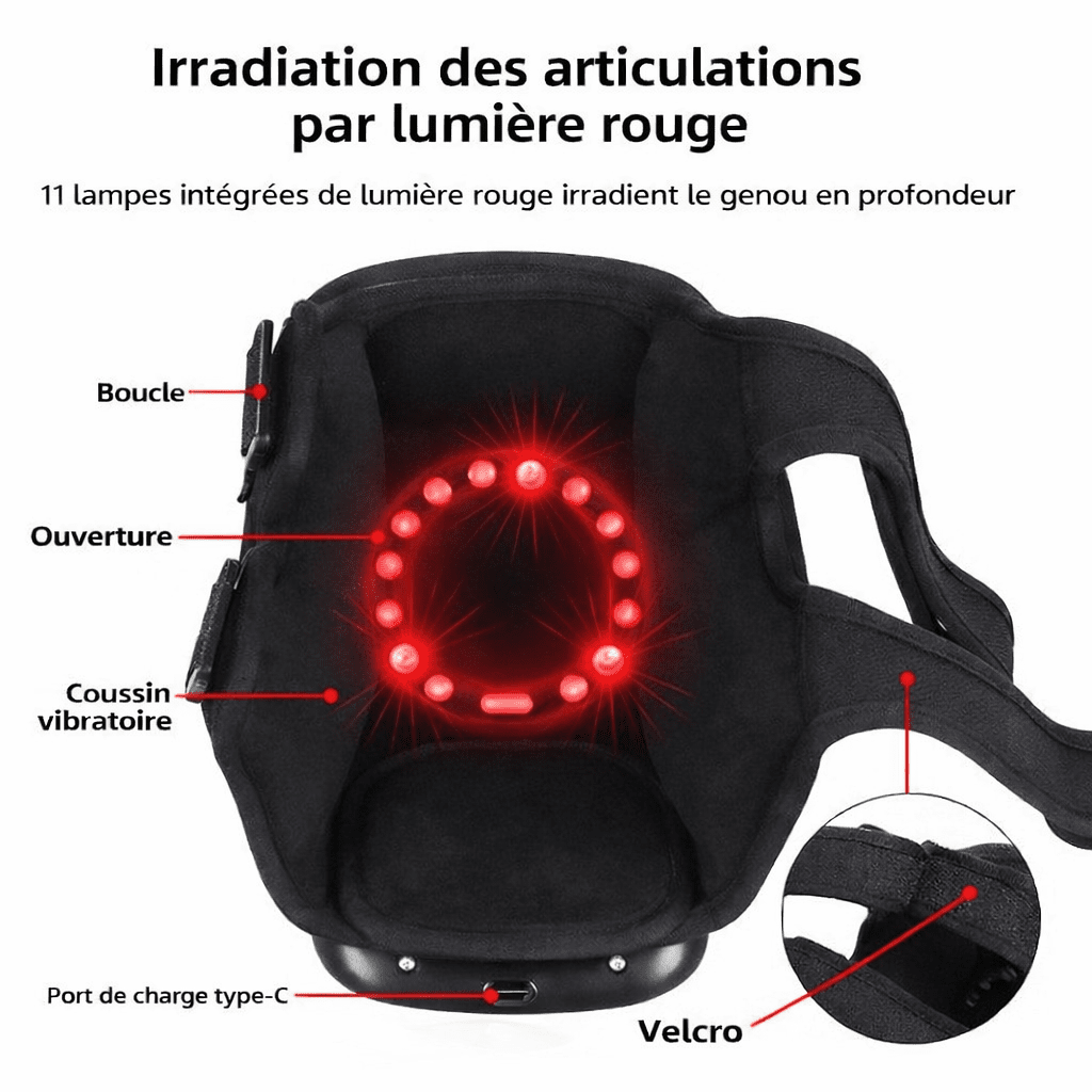 Masseur de Genou à Compression Chaude Infrarouge - Beautybienetre.
