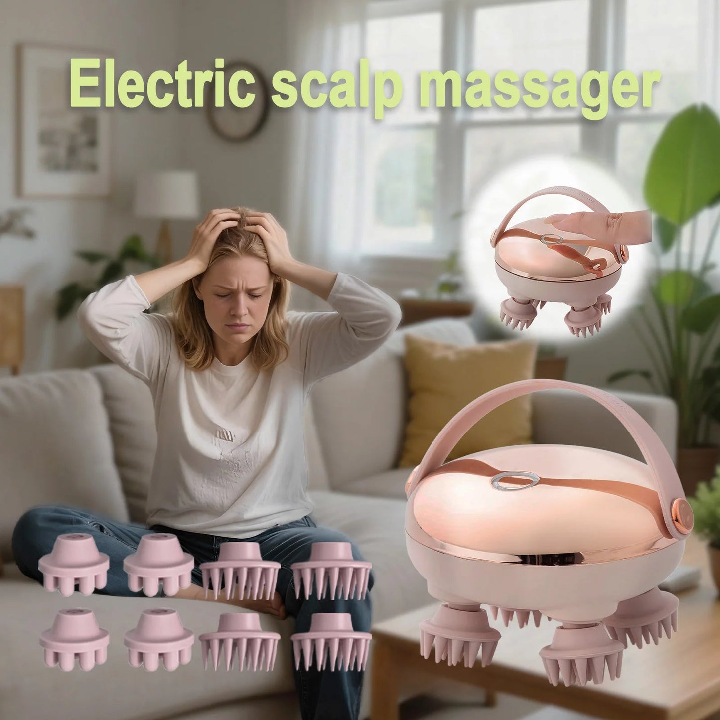 Masseur de Tête Rechargeable – 8 Têtes Silicone | Beautybienetre - Beautybienetre.