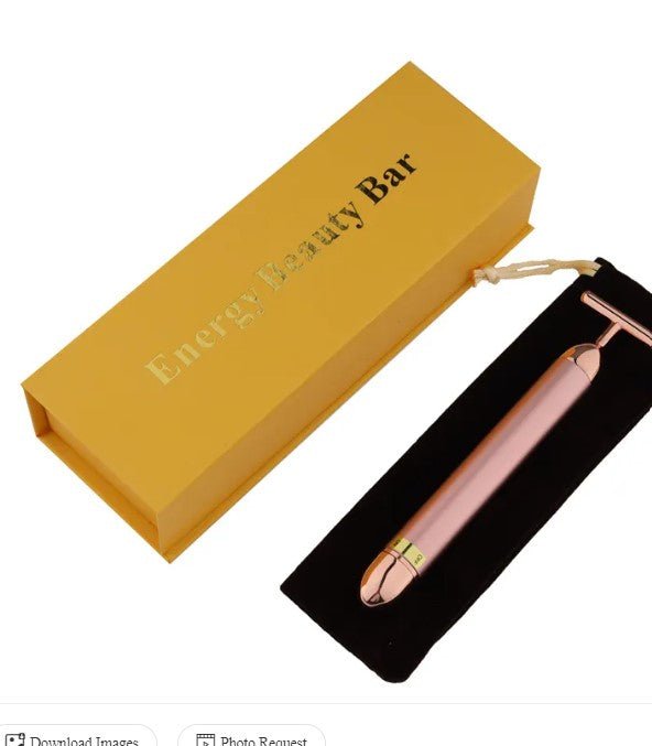 Masseur Facial Électrique Bâton Doré - Soin Anti-Âge - Beautybienetre.