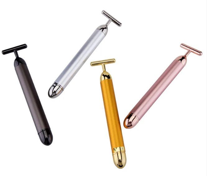 Masseur Facial Électrique Bâton Doré - Soin Anti-Âge - Beautybienetre.