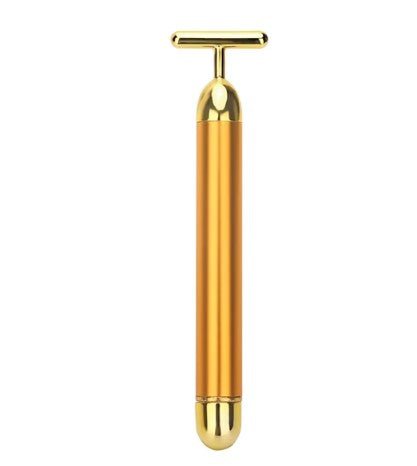 Masseur Facial Électrique Bâton Doré - Soin Anti-Âge - Beautybienetre.