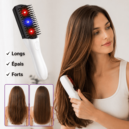 Peigne Électrique Cuir Chevelu – Massage Vibration & Lumière Rouge Portable - Beautybienetre.