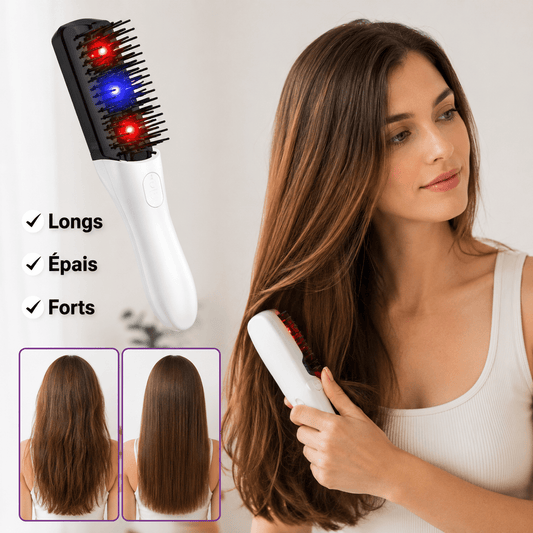 Peigne Électrique Cuir Chevelu – Massage Vibration & Lumière Rouge Portable - Beautybienetre.