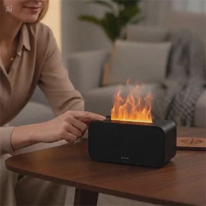 Diffuseur d'Huiles Essentielles à Effet Flamme 3D Holographique | Humidificateur & 7 Couleurs LED