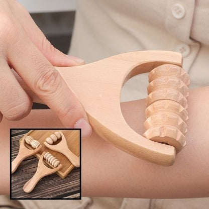 Rouleau de Massage en Bois à Disques Rotatifs | Modèle Pro - Beautybienetre.
