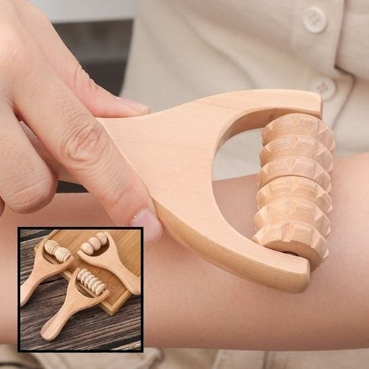 Rouleau de Massage en Bois à Disques Rotatifs | Modèle Pro - Beautybienetre.
