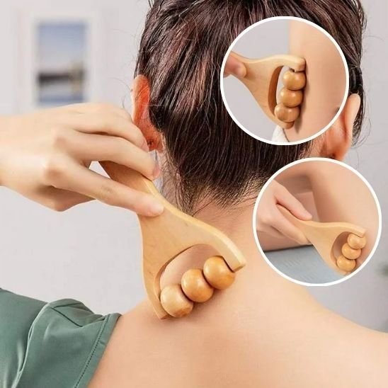 Rouleau de Massage en Bois à Disques Rotatifs | Modèle Pro - Beautybienetre.