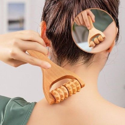Rouleau de Massage en Bois à Disques Rotatifs | Modèle Pro - Beautybienetre.