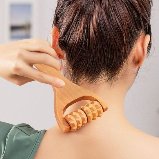 Rouleau de Massage en Bois à Disques Rotatifs | Modèle Pro - Beautybienetre.