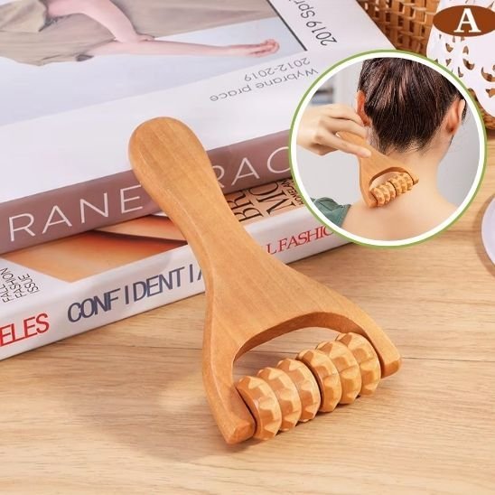 Rouleau de Massage en Bois à Disques Rotatifs | Modèle Pro - Beautybienetre.