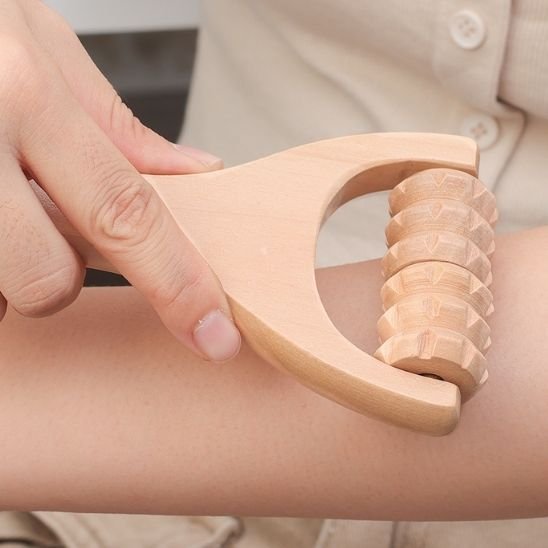 Rouleau de Massage en Bois à Disques Rotatifs | Modèle Pro - Beautybienetre.