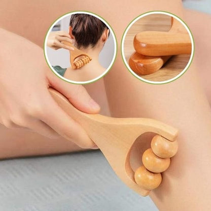 Rouleau de Massage en Bois à Disques Rotatifs | Modèle Pro - Beautybienetre.
