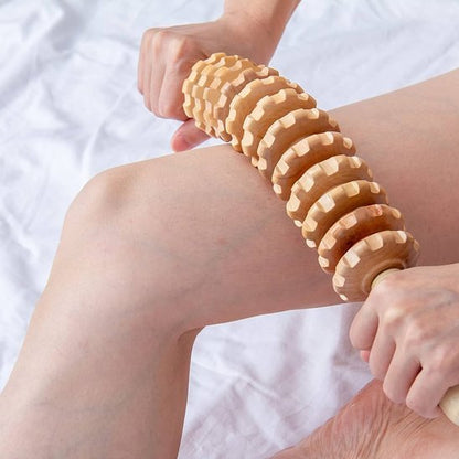 Rouleau de Massage en Bois Naturel | Anti - Cellulite & Jambes Légères - Beautybienetre.